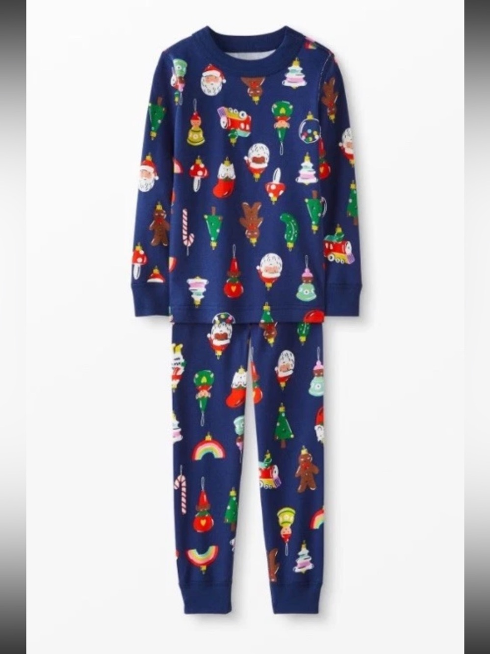 NWT Hanna Andersson Pajama Set Organic Cotton Heirloom  Ornaments Kids Size 4